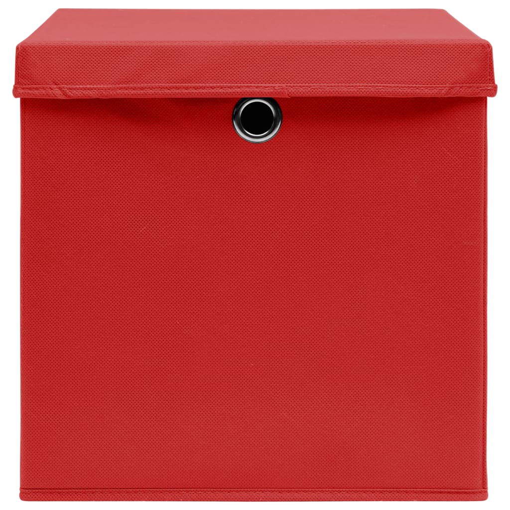 vidaXL Kutije za pohranu s poklopcima 4 kom 28 x 28 x 28 cm crvene