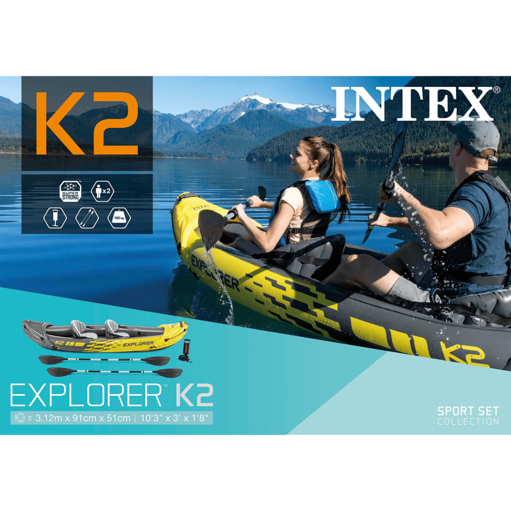 Intex kajak na napuhavanje Explorer K2 312 x 91 x 51 cm 68307NP