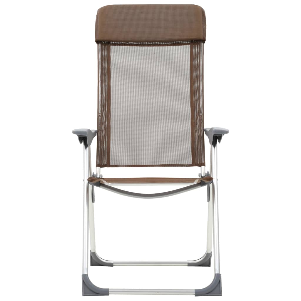 vidaXL Sklopive stolice za kampiranje 4 kom smeđe aluminijske