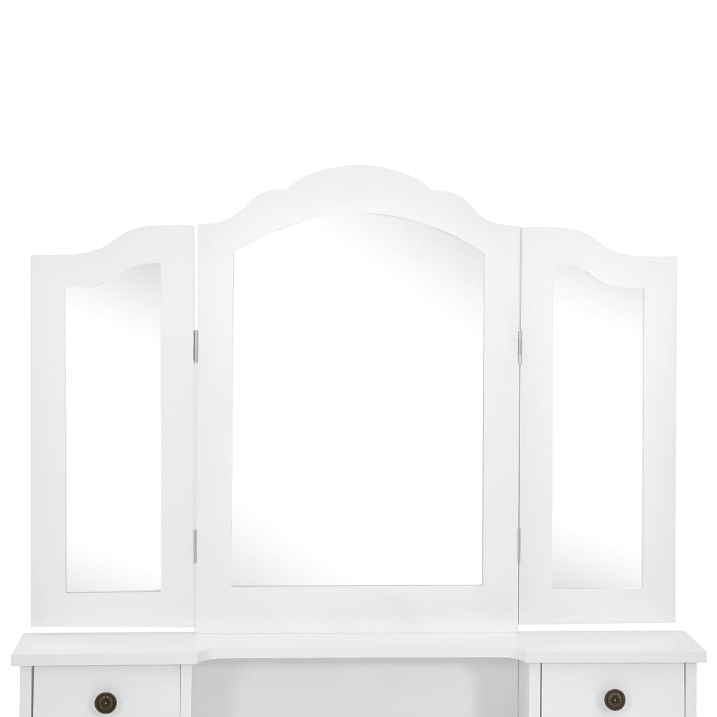 vidaXL Toaletni stolić sa stolcem bijeli 80x69x141 cm drvo paulovnije
