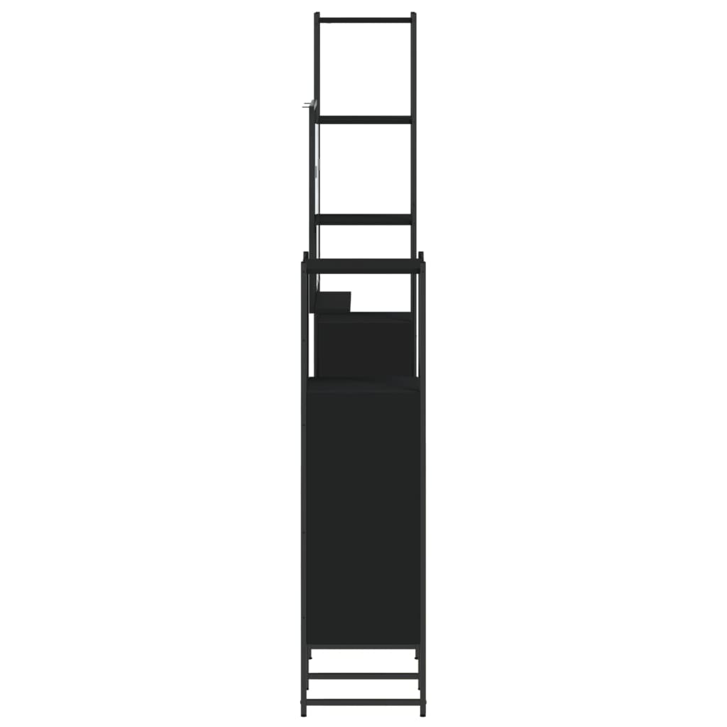 vidaXL 4-dijelni set kupaonskog ormarića crni od konstruiranog drva
