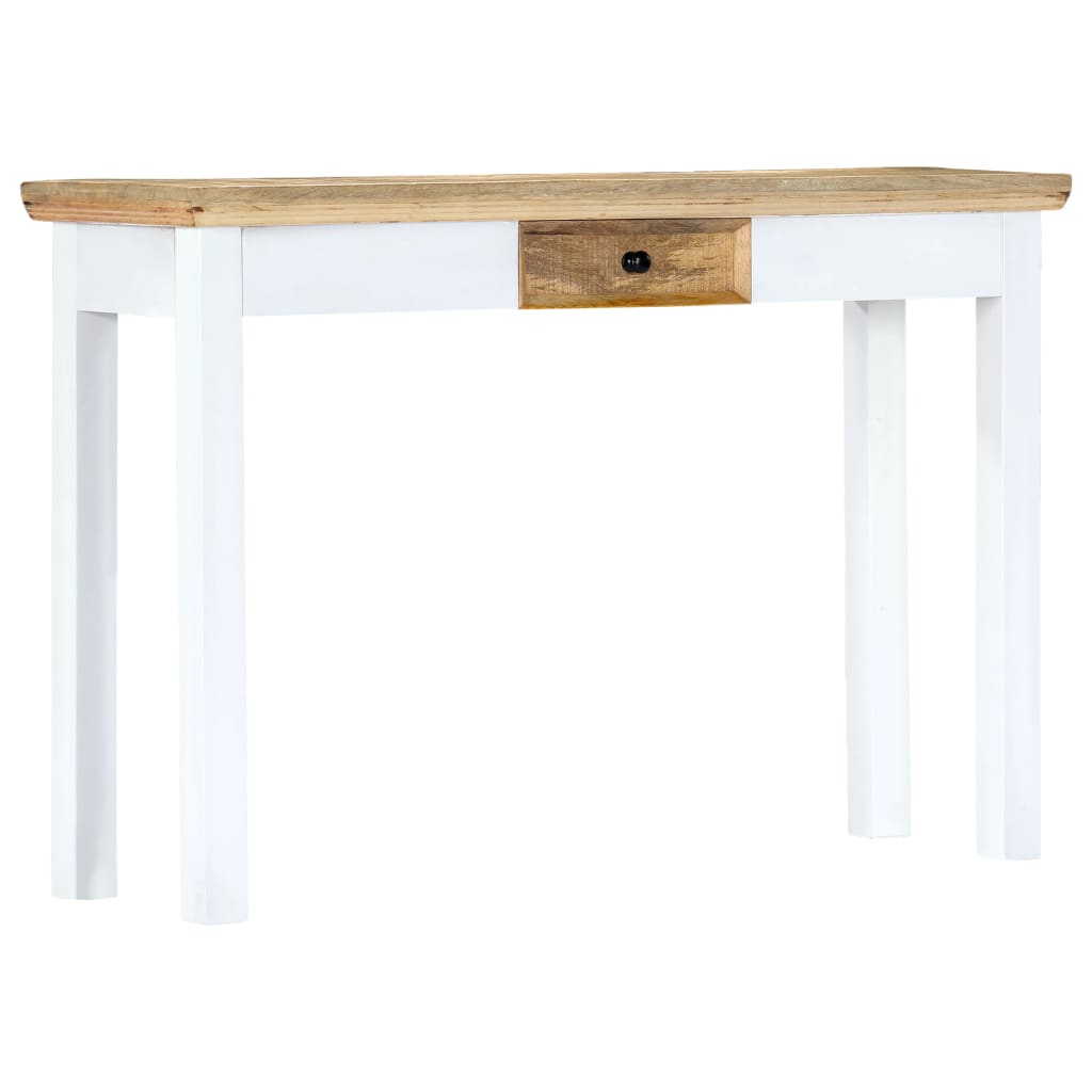 vidaXL Konzolni stol bijelo-smeđi 110 x 35 x 75 cm masivno drvo manga