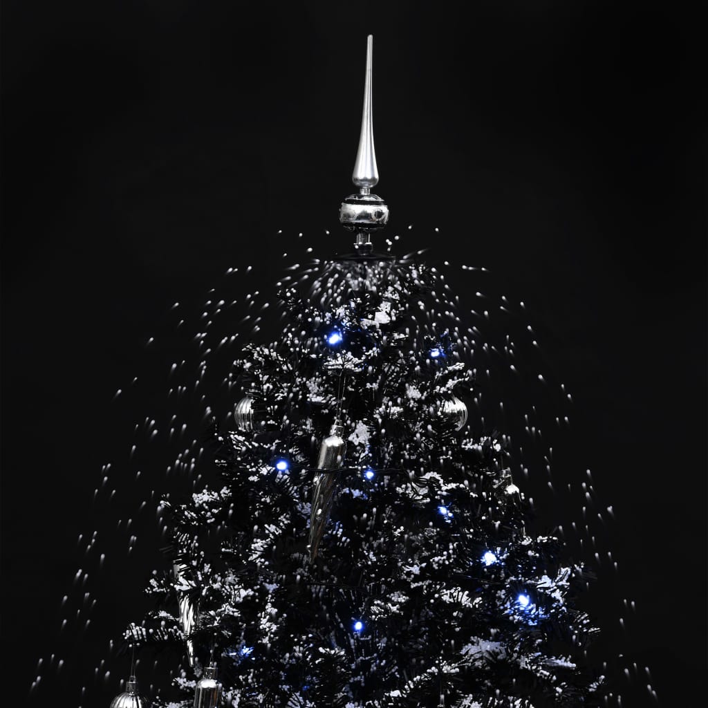 vidaXL Božićno drvce koje sniježi sa stalkom crno 190 cm PVC
