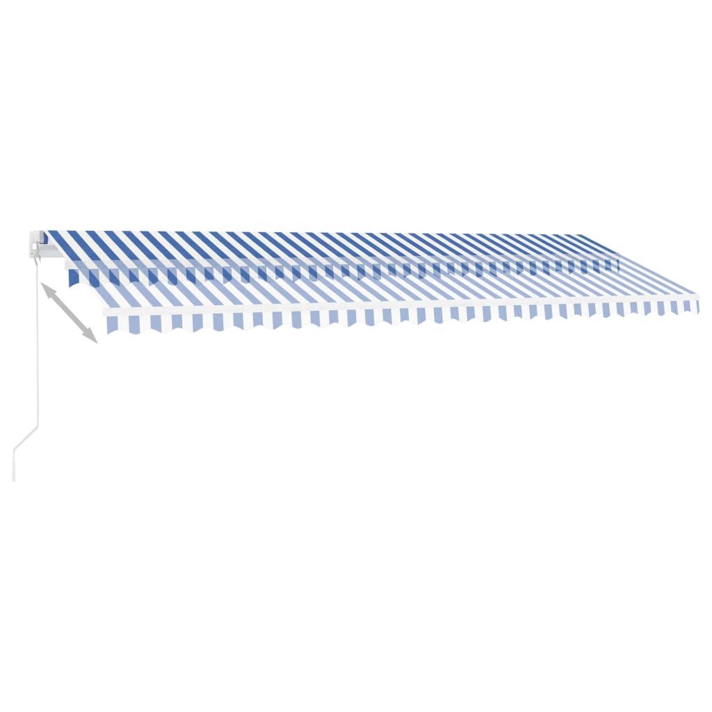 vidaXL Tenda na ručno uvlačenje LED 500 x 350 cm plavo-bijela