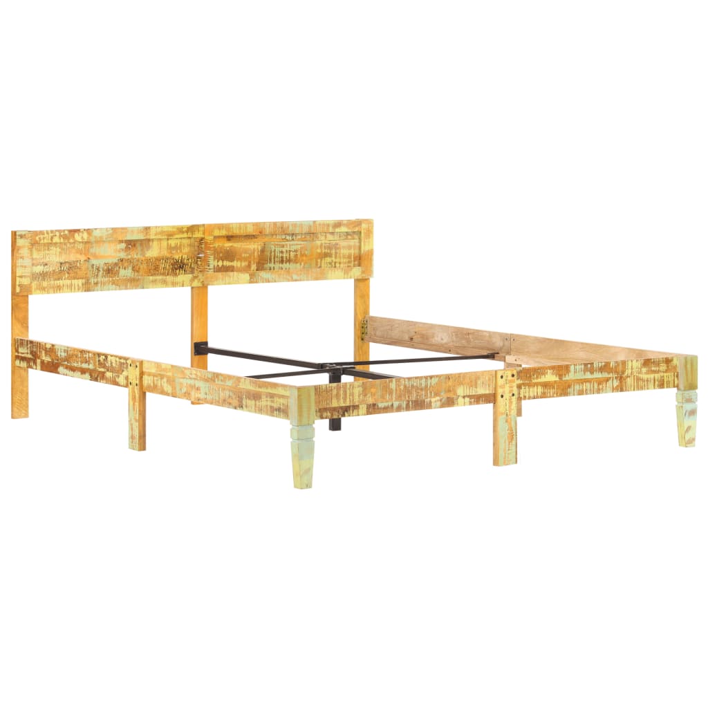 vidaXL Okvir za krevet od masivnog obnovljenog drva 160 x 200 cm
