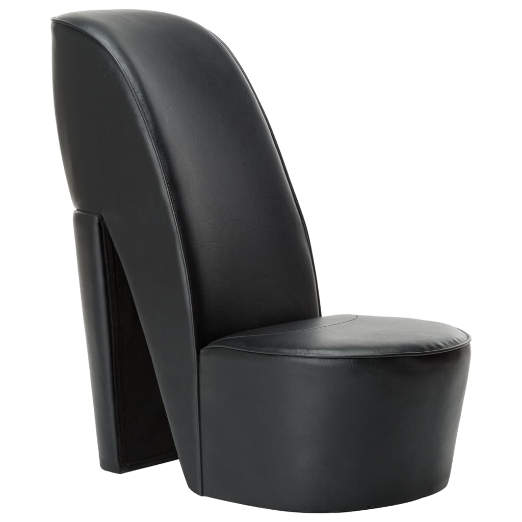 vidaXL Stolica u obliku visoke pete od umjetne kože crna