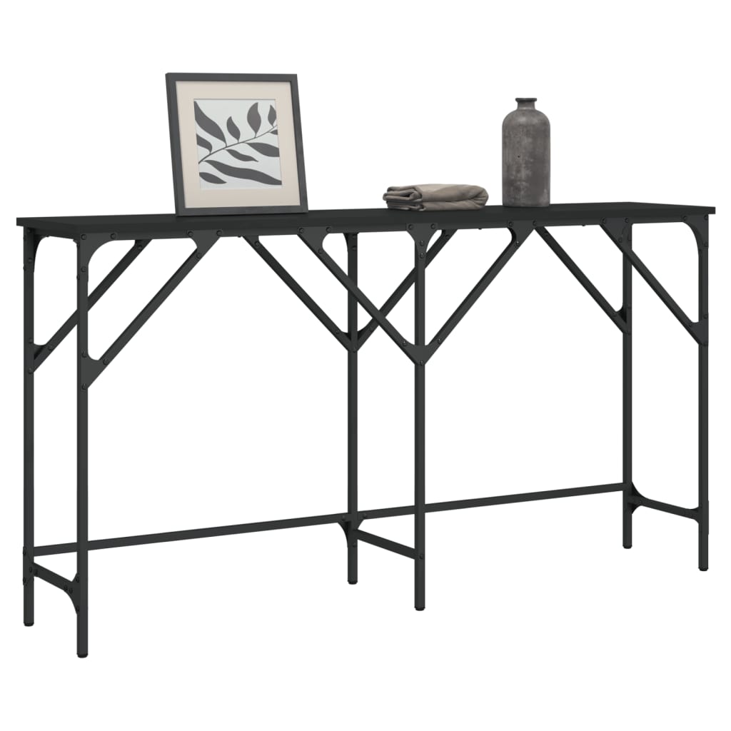vidaXL Konzolni stol crni 140 x 29 x 75 cm od konstruiranog drva