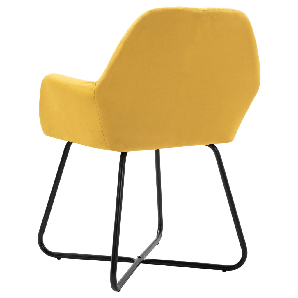 vidaXL Blagovaonske stolice od tkanine 4 kom žute