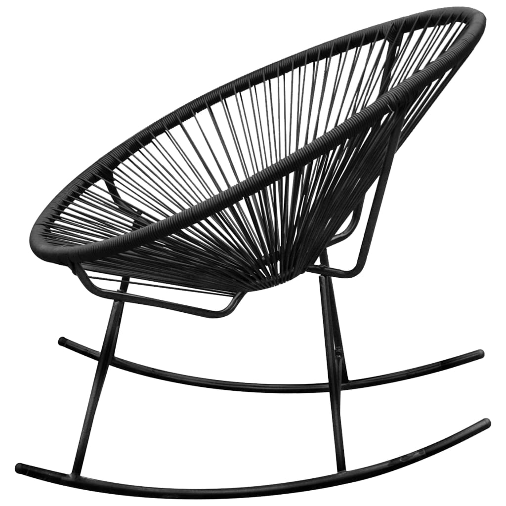 vidaXL Vrtna stolica za ljuljanje od poliratana crna