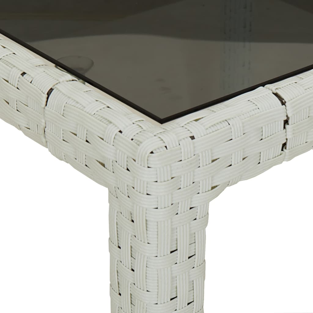 vidaXL Vrtni stol bijeli 190x90x75 cm od kaljenog stakla i poliratana