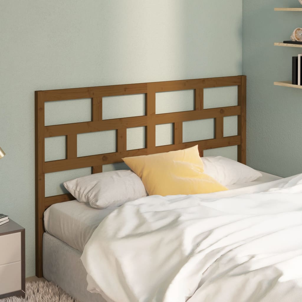vidaXL Uzglavlje za krevet boja meda 126 x 4 x 100 cm masivna borovina