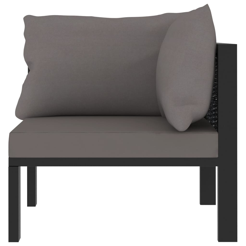 vidaXL Modularna kutna sofa od poliratana s lijevim naslonom antracit