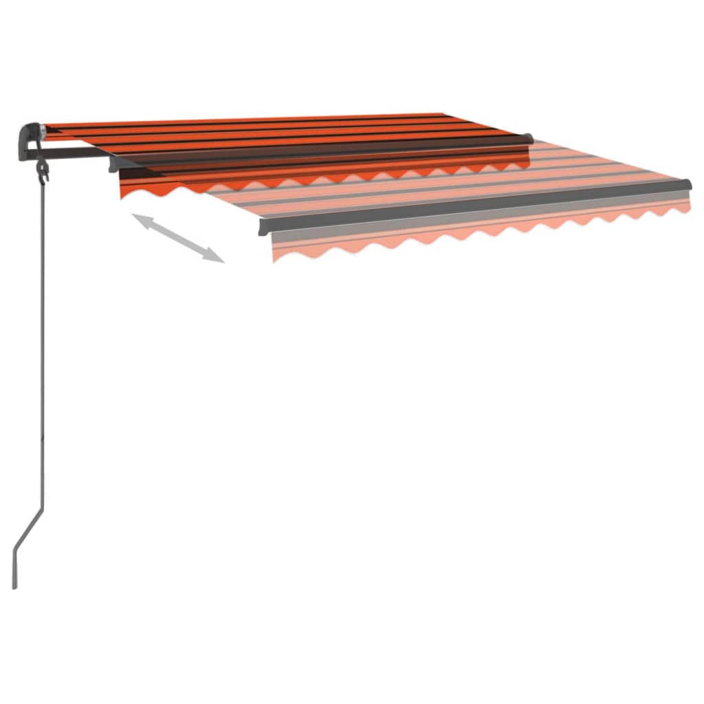 vidaXL Automatska tenda sa senzorom LED 3 x 2,5 m narančasto-smeđa