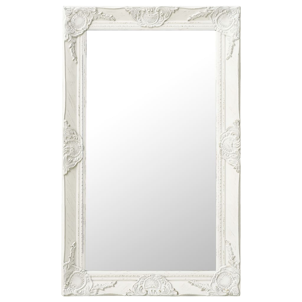 vidaXL Zidno ogledalo u baroknom stilu 50 x 80 cm bijelo