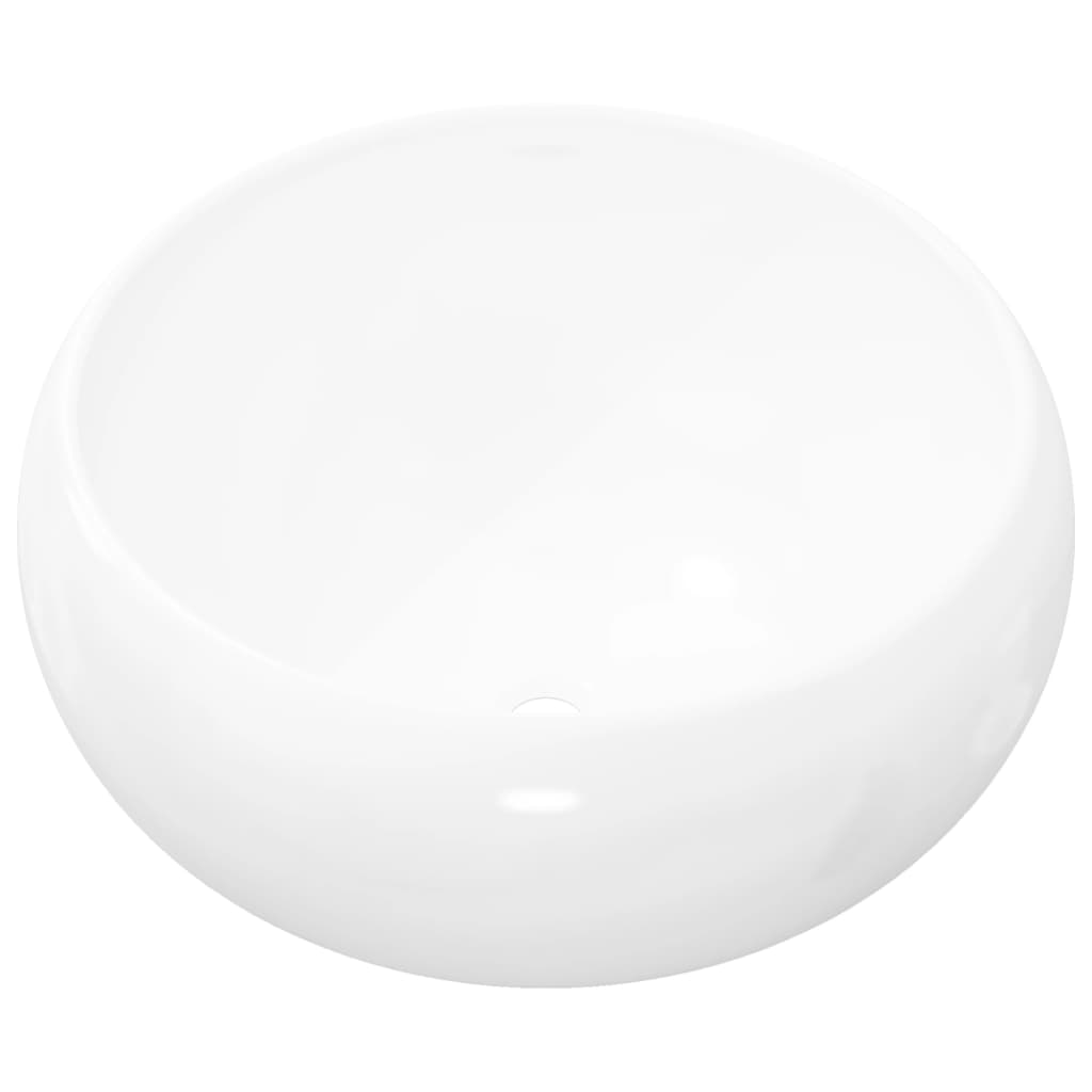 vidaXL Okrugli umivaonik od keramike bijeli 40 x 15 cm