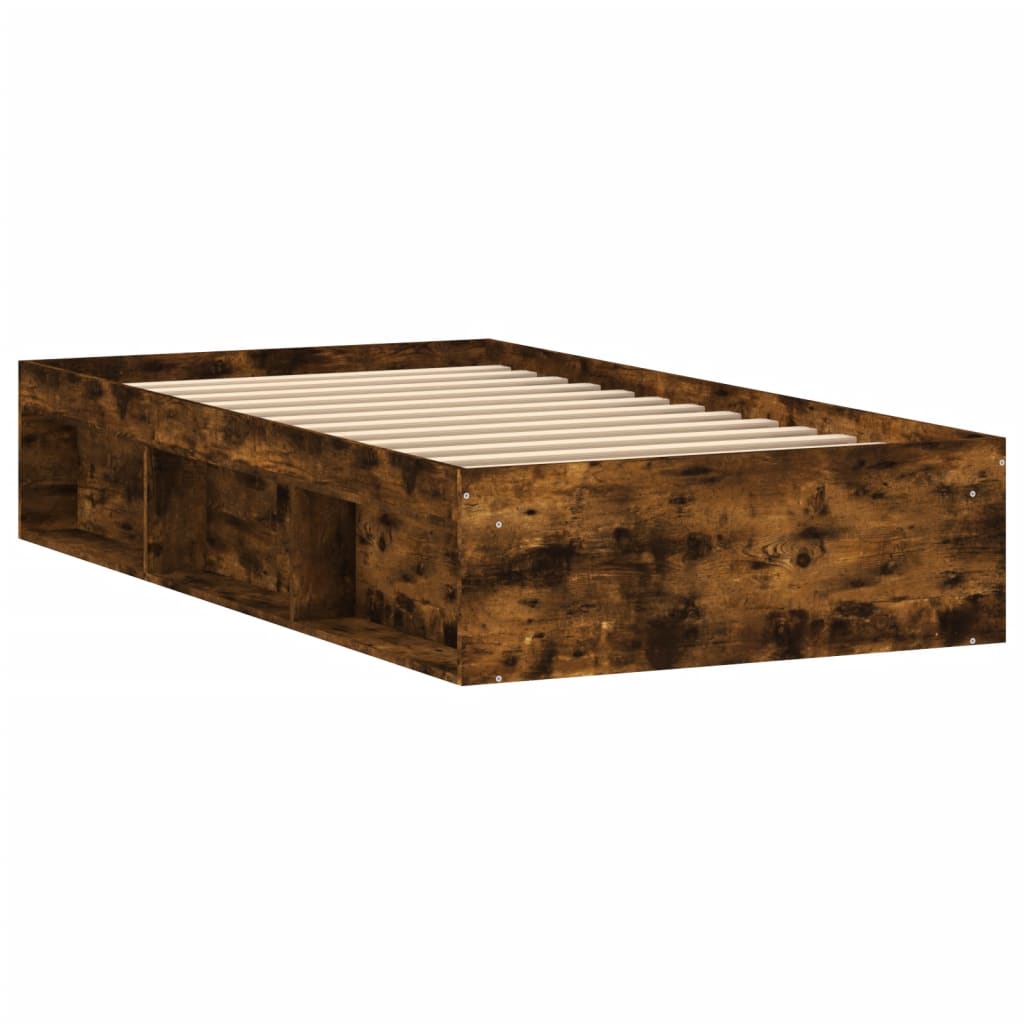 vidaXL Okvir za krevet boja dimljenog hrasta 100x200 cm