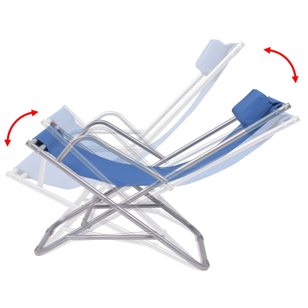 vidaXL Vrtne podesive stolice 2 kom čelične plave