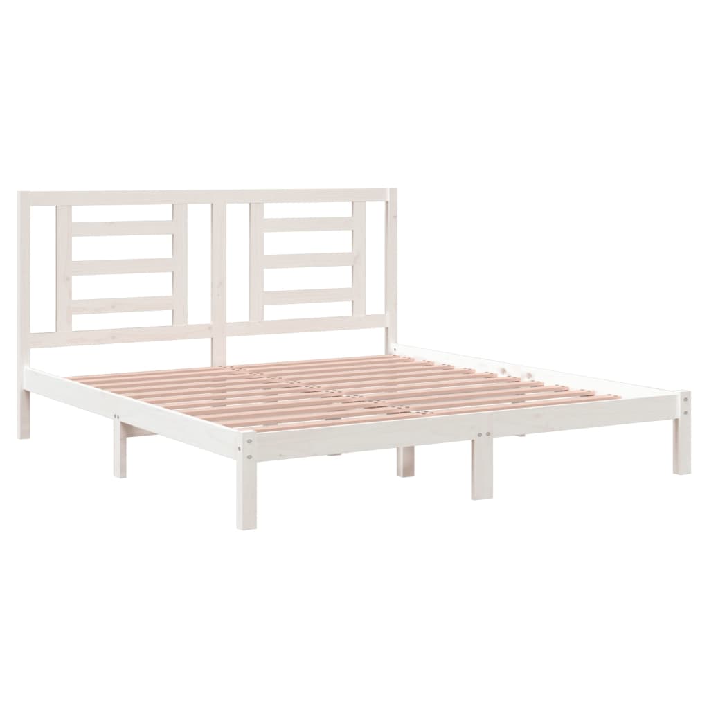 vidaXL Okvir za krevet od masivnog drva bijeli 180 x 200 cm veliki