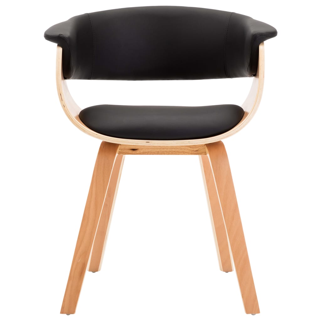 vidaXL Blagovaonska stolica od savijenog drva i umjetne kože crna