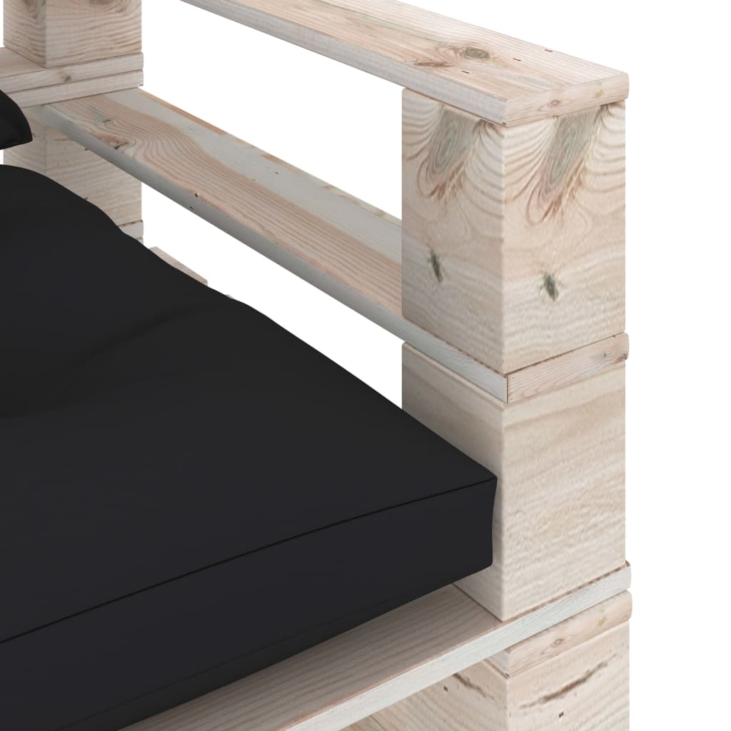 vidaXL Vrtna sofa od paleta od borovine s crnim jastucima