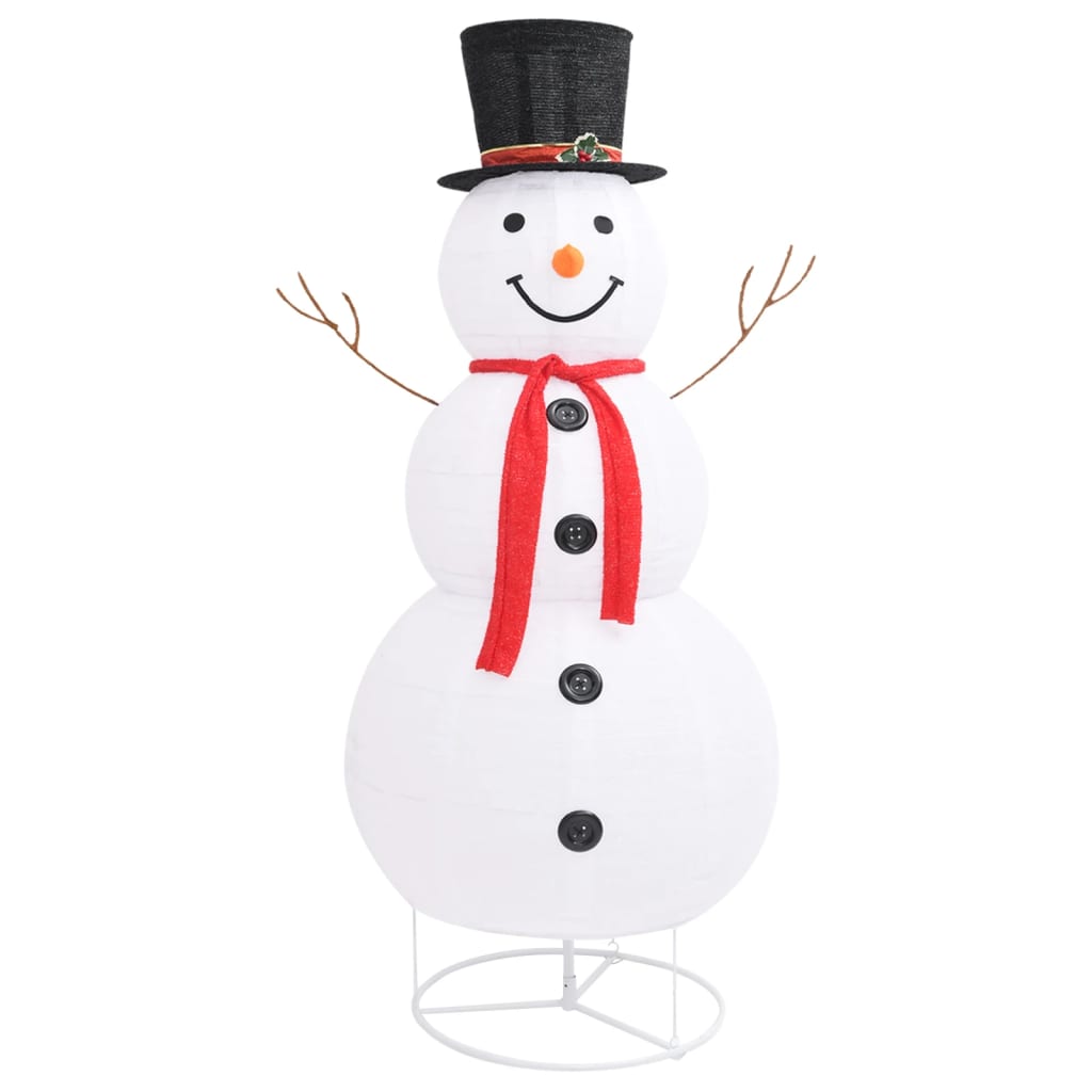 vidaXL Ukrasna božićna figura snjegovića LED luksuzna tkanina 180 cm