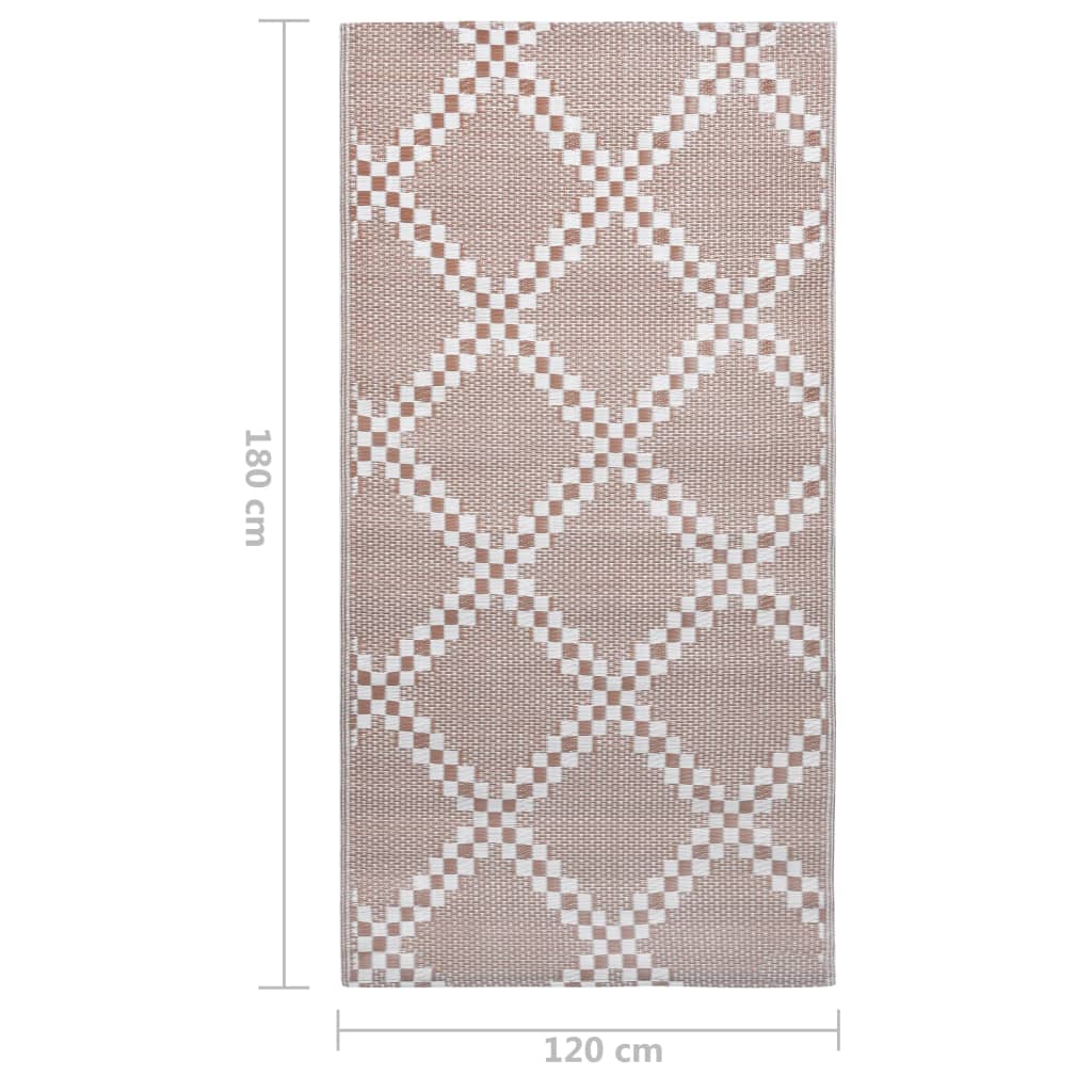 vidaXL Vanjski tepih smeđi 120 x 180 cm PP