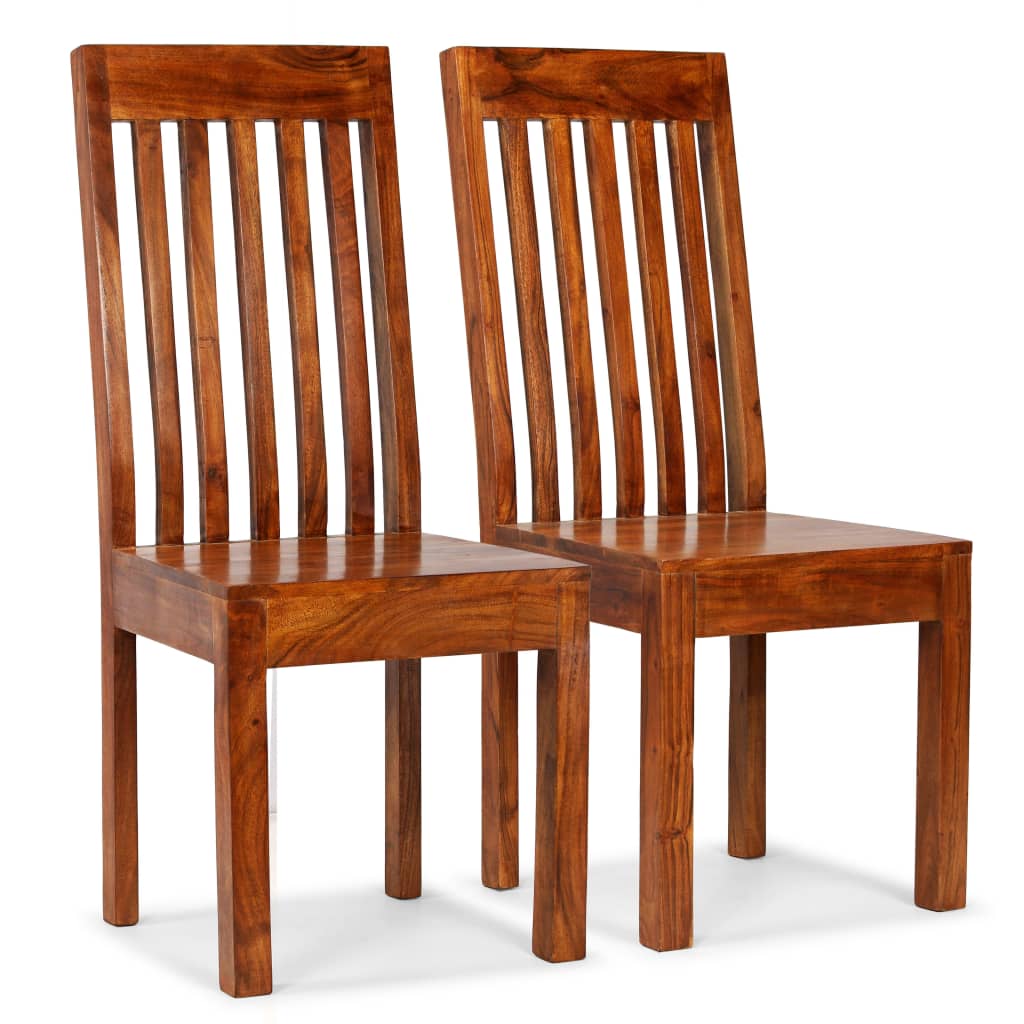 vidaXL Blagovaonske stolice 2 kom masivno drvo s premazom boje meda