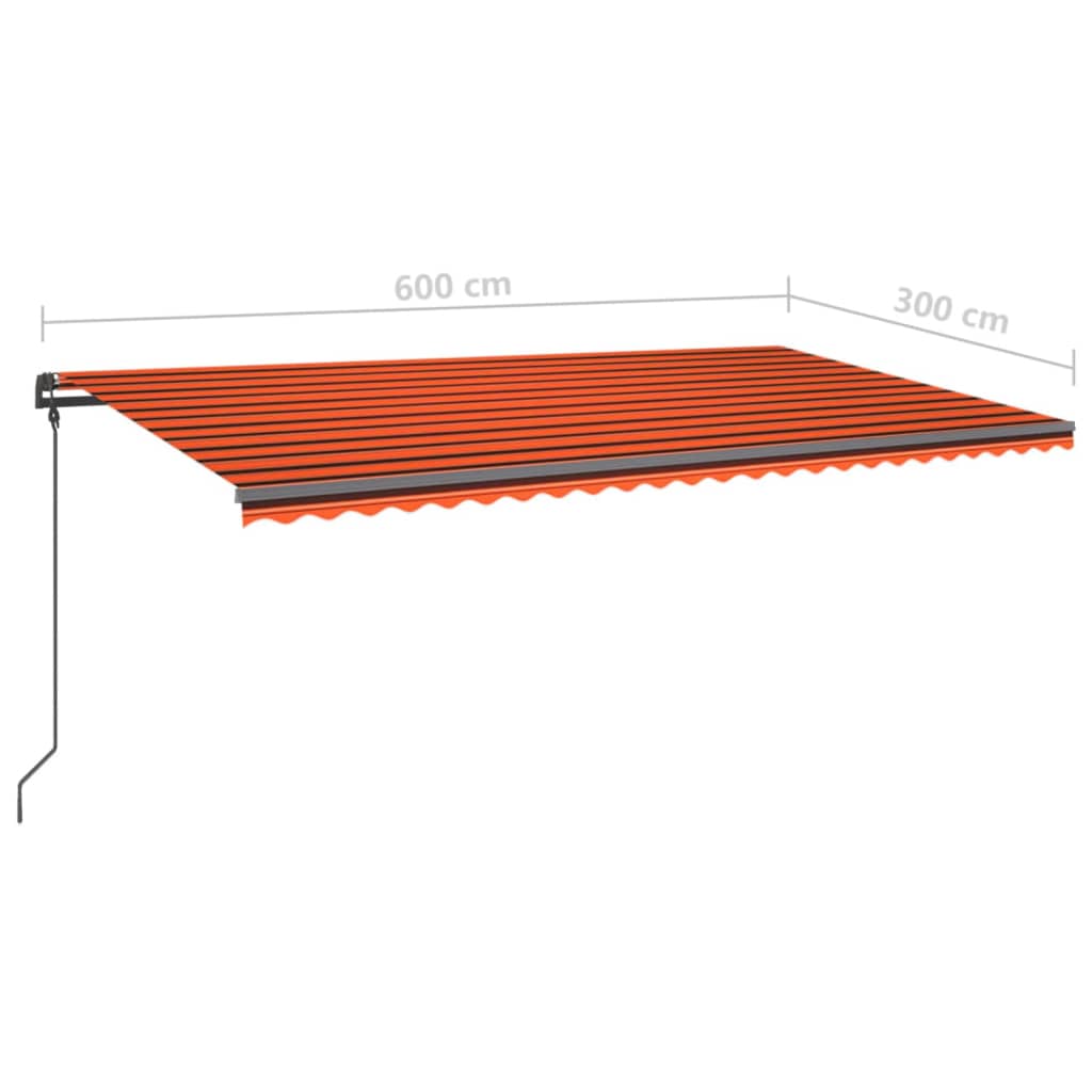 vidaXL Automatska tenda na uvlačenje 6 x 3 m narančasto-smeđa