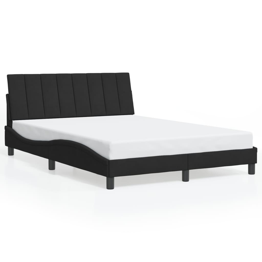 vidaXL Okvir kreveta s LED svjetlima crni 140 x 190 cm baršunasti