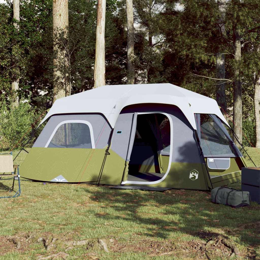 vidaXL Šator za kampiranje s LED svjetlom za 9 osoba svjetloplavi