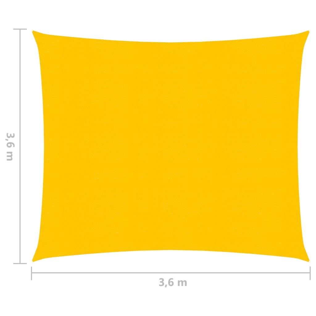 vidaXL Jedro za zaštitu od sunca 160 g/m² žuto 3,6 x 3,6 m HDPE