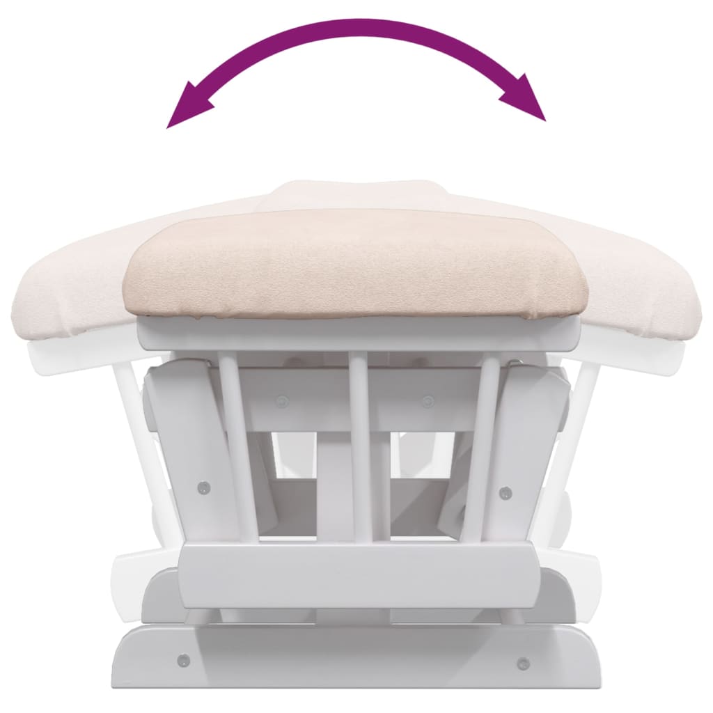 vidaXL Stolica za ljuljanje s tabureom svjetloružičasta od tkanine