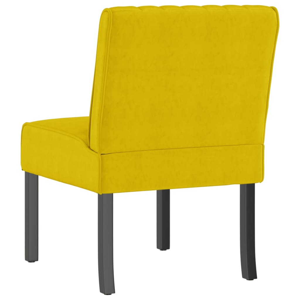 vidaXL Niska stolica žuta baršunasta