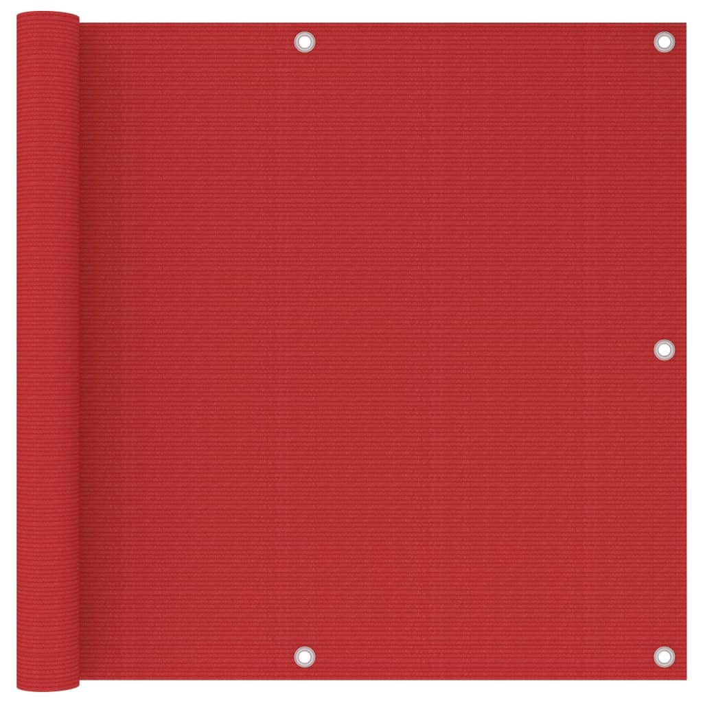 vidaXL Balkonski zastor crveni 90 x 600 cm HDPE