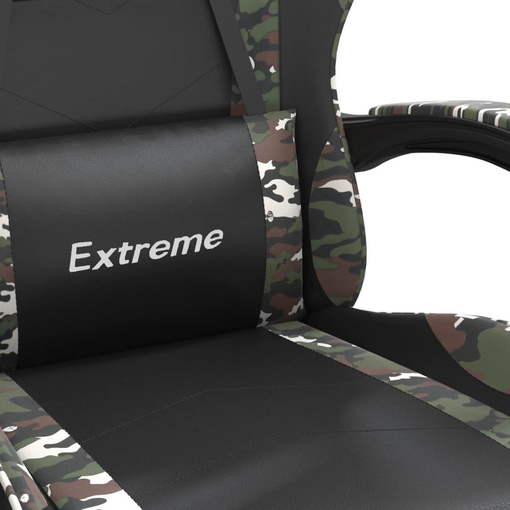 vidaXL Okretna igraća stolica crno-maskirna od umjetne kože