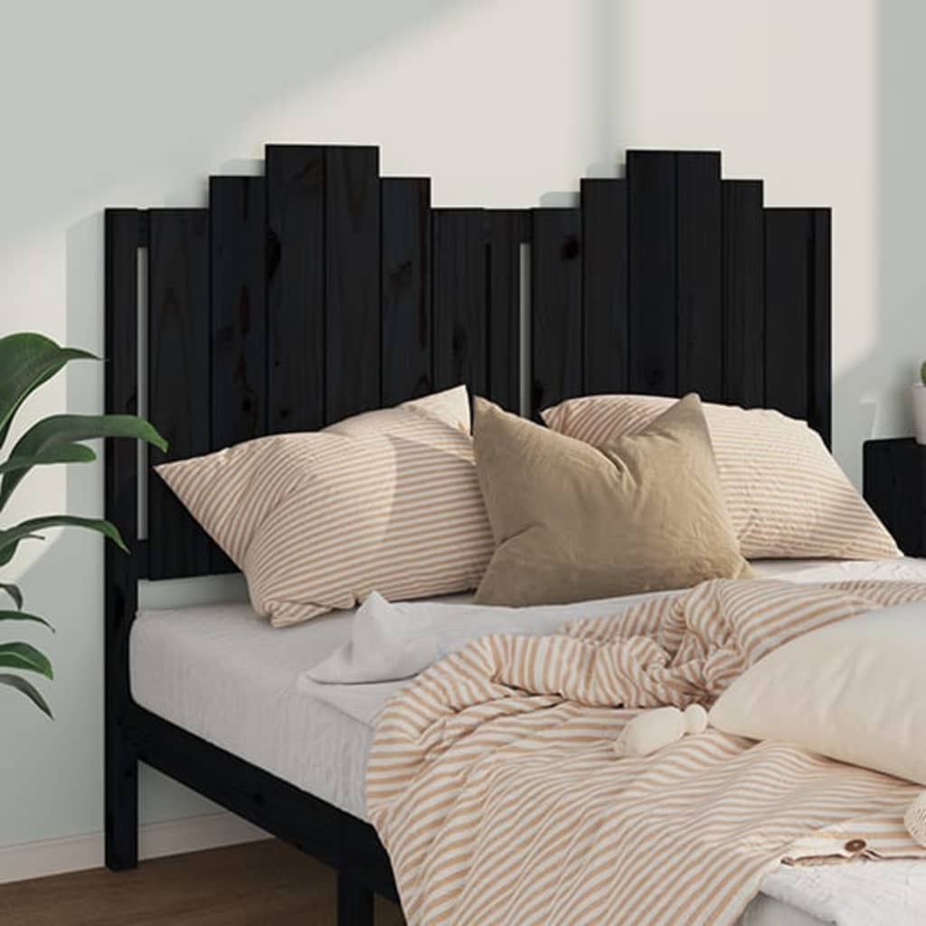 vidaXL Uzglavlje za krevet crno 141 x 4 x 110 cm od masivne borovine