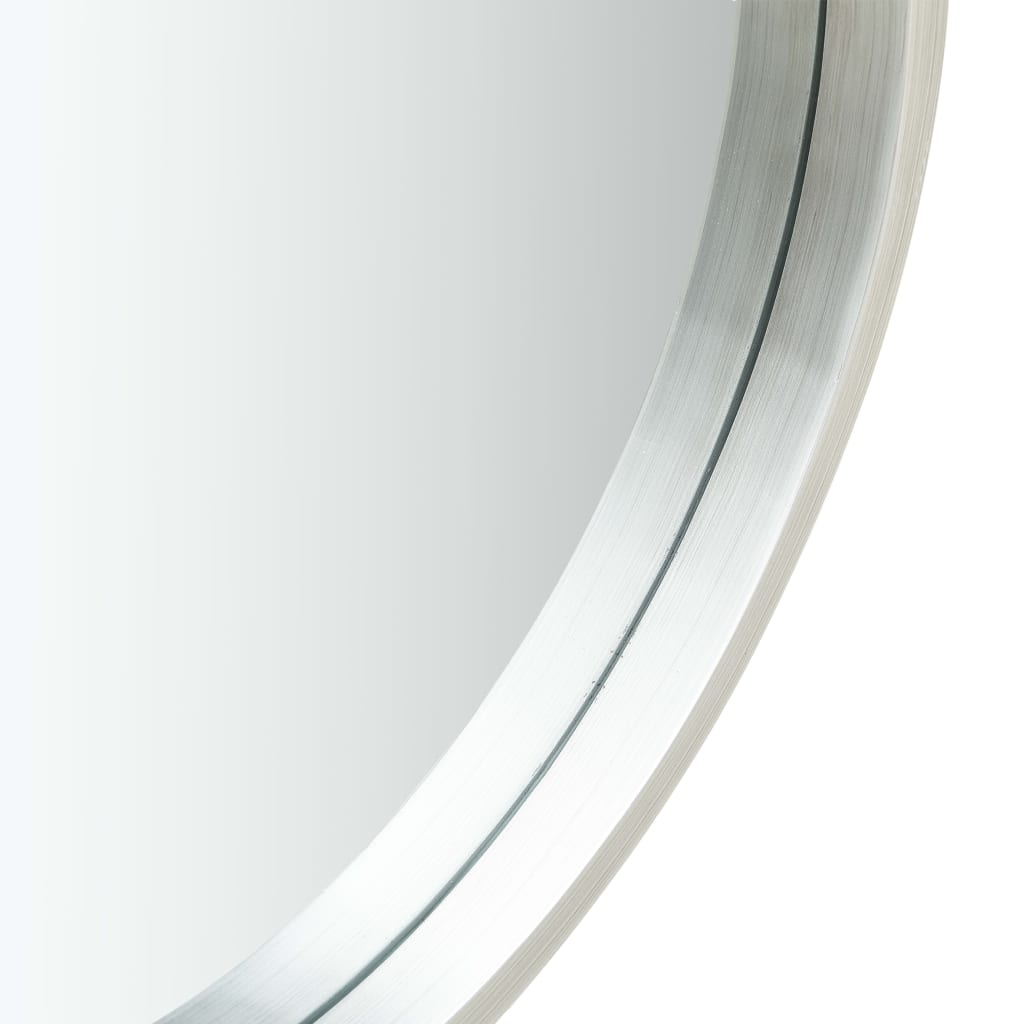 vidaXL Zidno ogledalo s trakom 50 cm srebrno