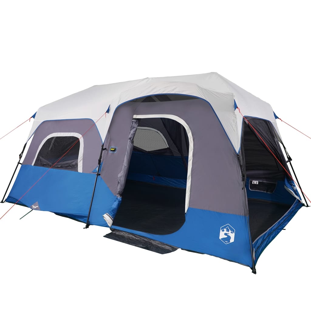 vidaXL Šator za kampiranje s LED svjetlom za 9 osoba svjetloplavi