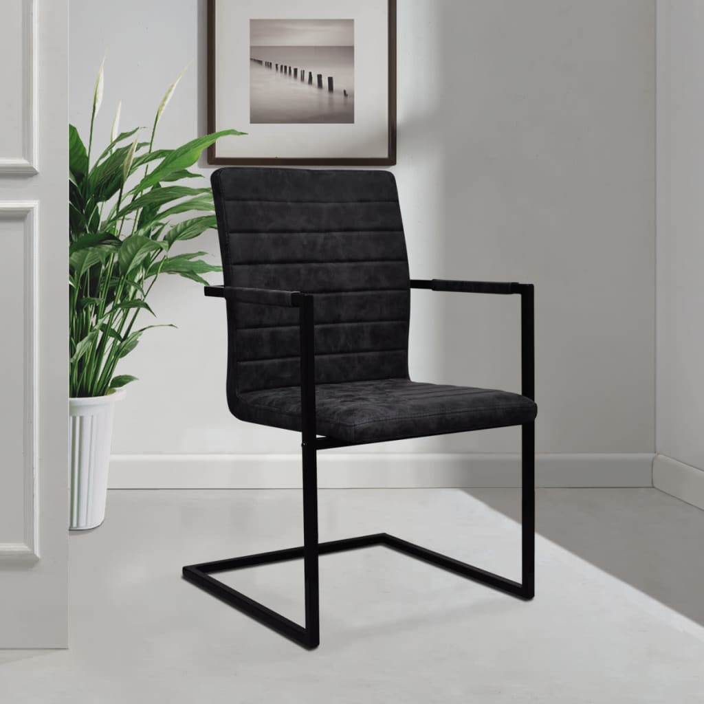 vidaXL Konzolne blagovaonske stolice od umjetne kože 6 kom crne