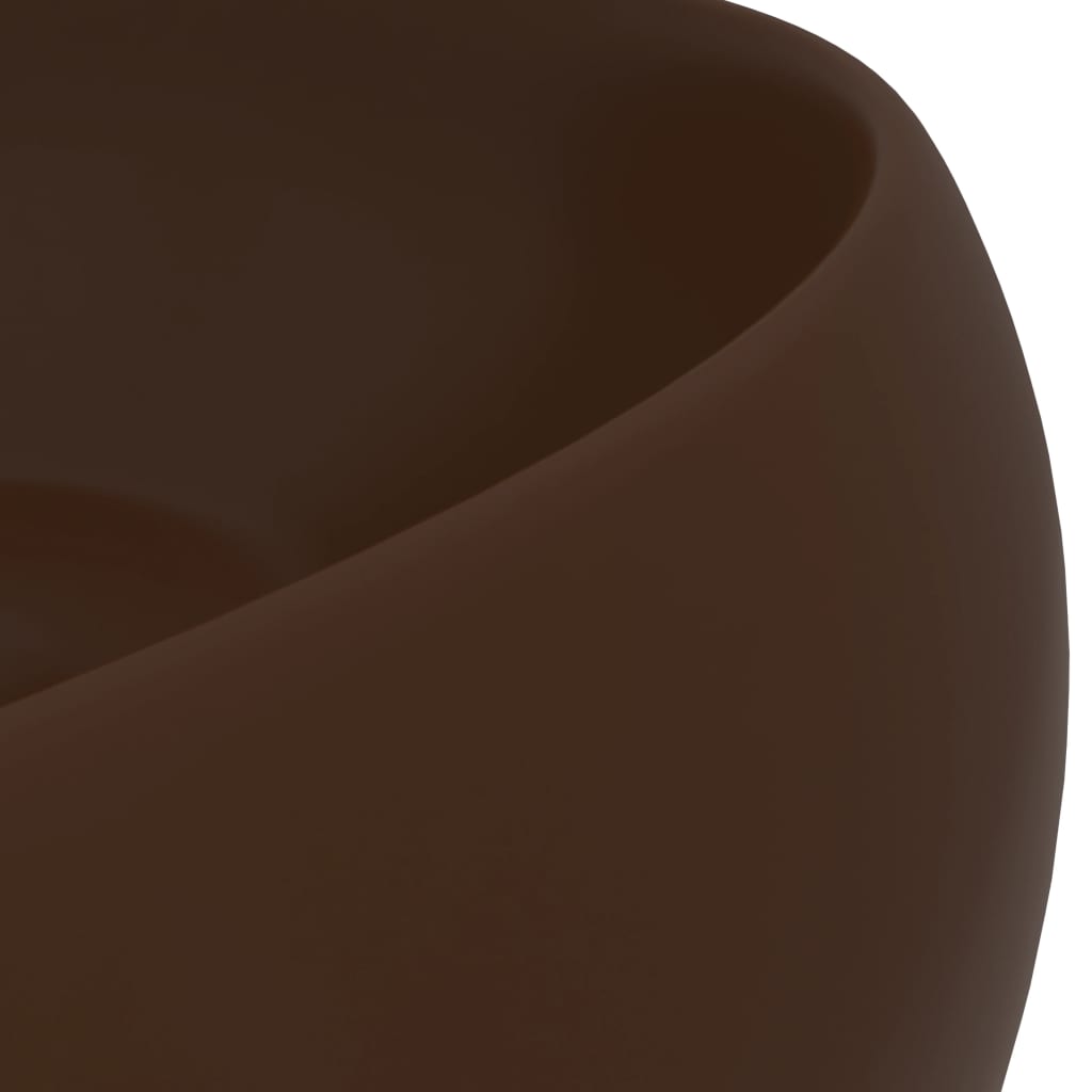 vidaXL Luksuzni okrugli umivaonik mat tamnosmeđi 40 x 15 cm keramički