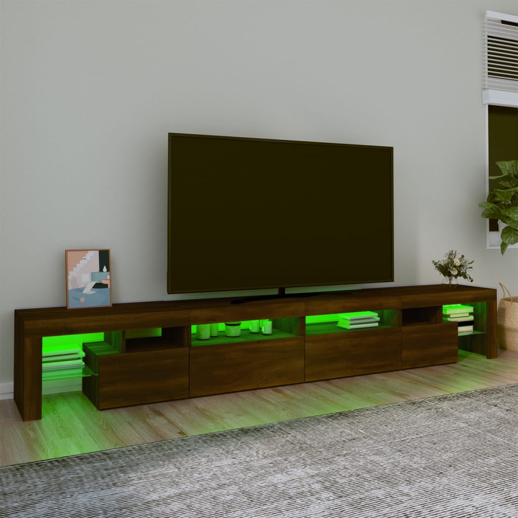vidaXL TV ormarić s LED svjetlima boja smeđeg hrasta 260x36,5x40 cm