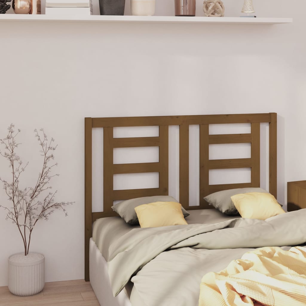 vidaXL Uzglavlje za krevet boja meda 141 x 4 x 100 cm masivna borovina