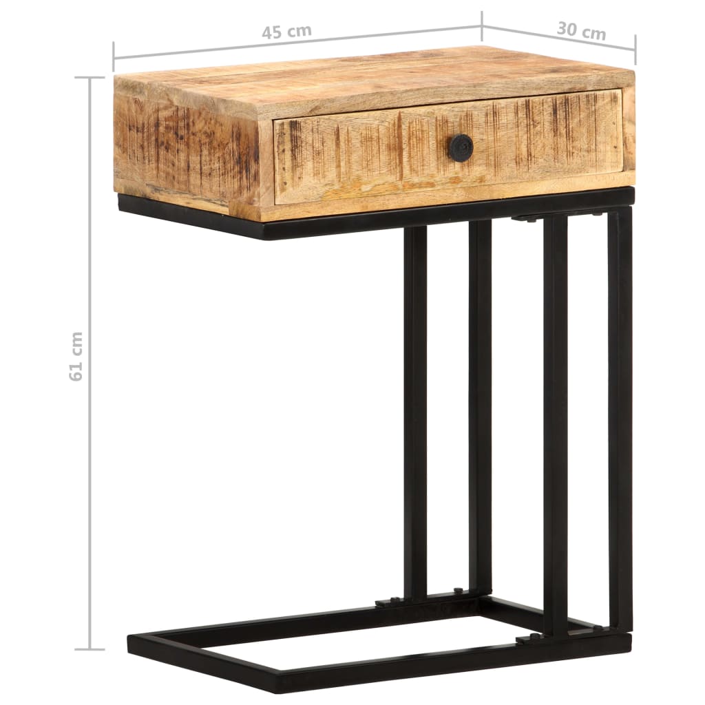vidaXL Bočni stolić U-oblika 45 x 30 x 61 cm od masivnog drva manga