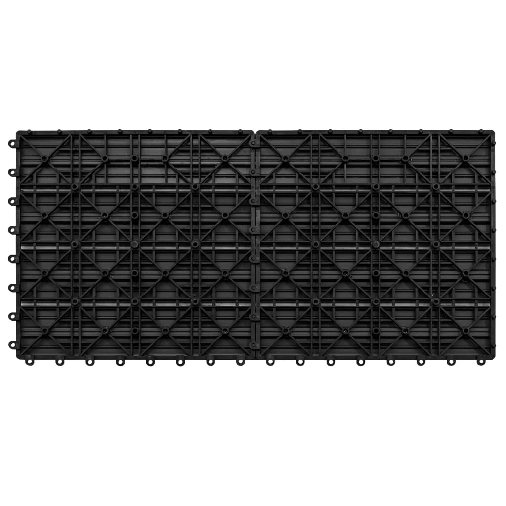 vidaXL Pločice za trijem 6 kom WPC 60 x 30 cm 1,08 m² crne