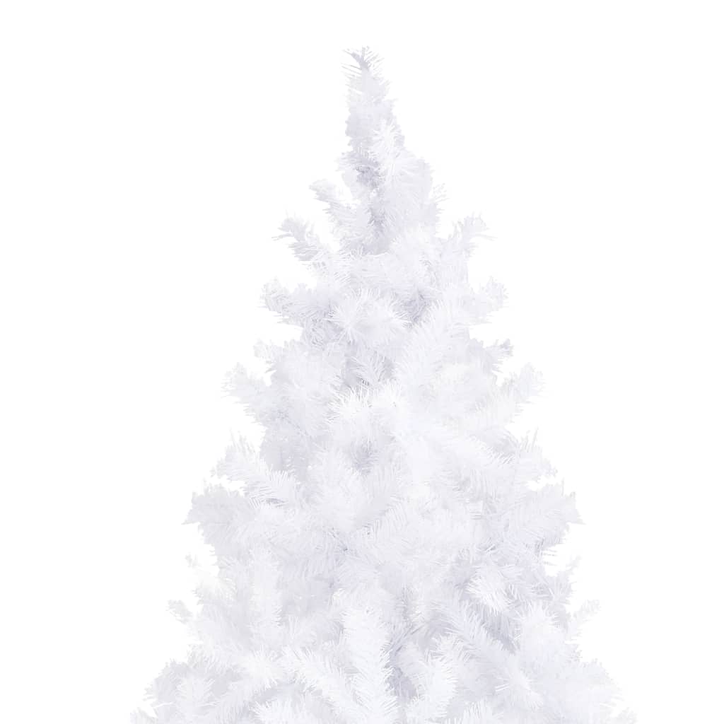 vidaXL Umjetno osvijetljeno božićno drvce s kuglicama 500 cm bijelo