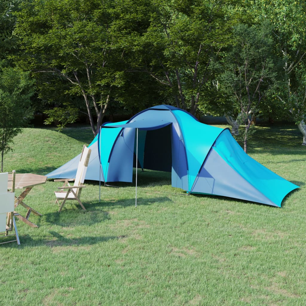 vidaXL Šator za kampiranje za 6 osoba plavi i svjetloplavi