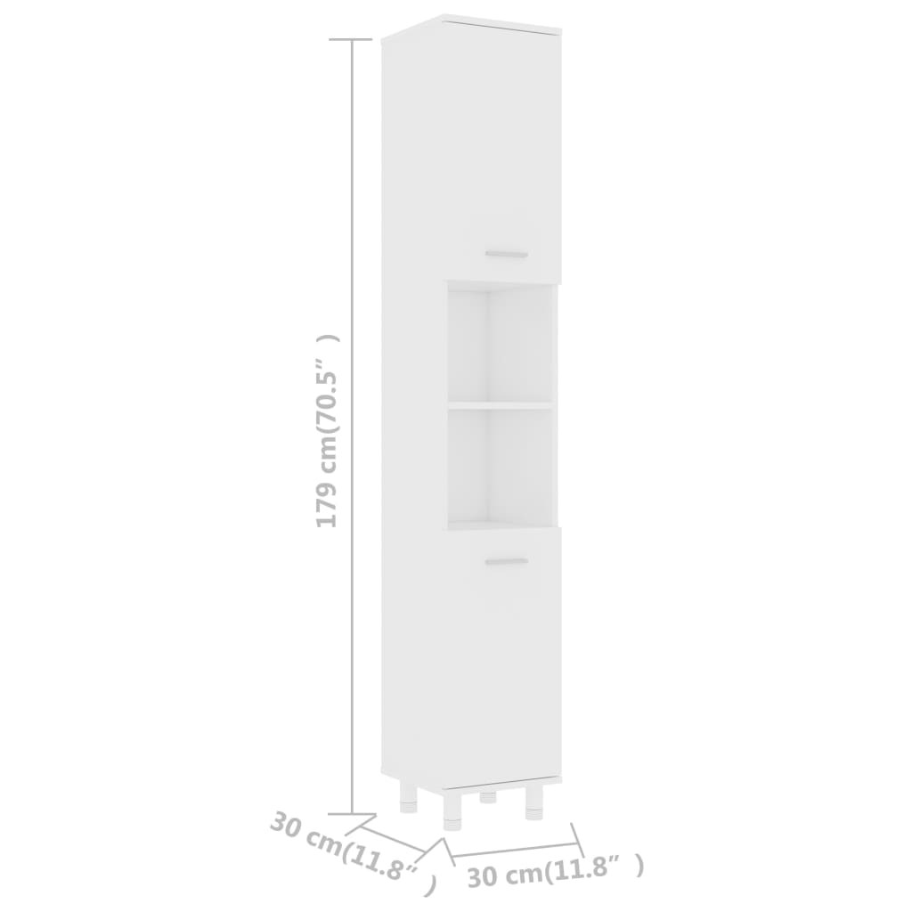 vidaXL 4-dijelni set kupaonskog namještaja od iverice bijeli