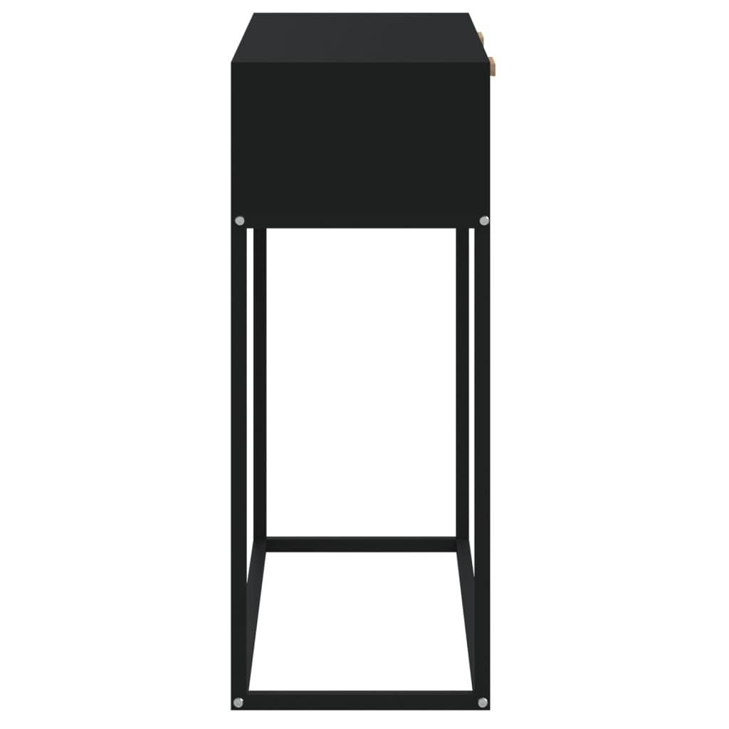 vidaXL Konzolni stol crni 80x30x75 cm od konstruiranog drva i željeza