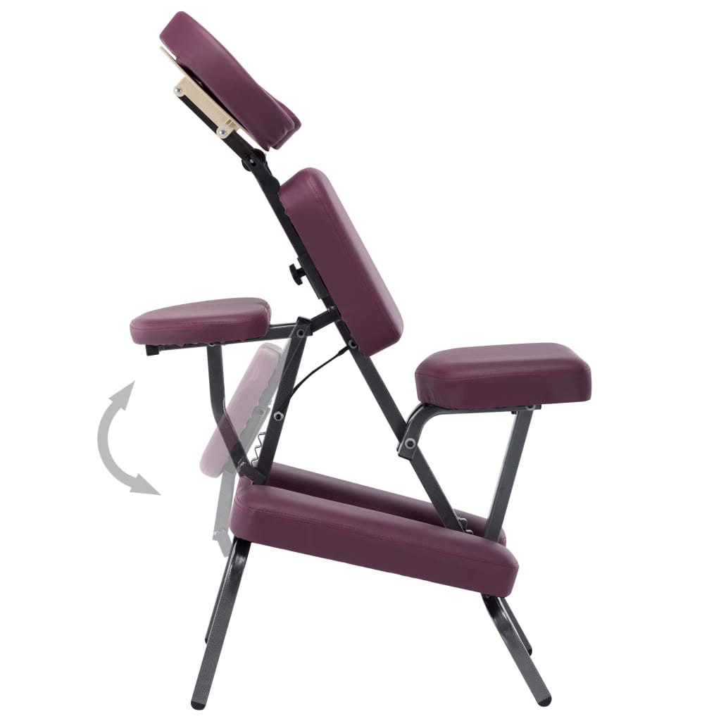 vidaXL Masažna stolica od umjetne kože boja burgundca 122 x 81 x 48 cm