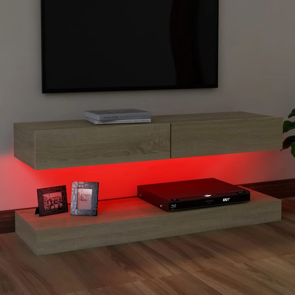 vidaXL TV ormarić s LED svjetlima boja hrasta sonome 120 x 35 cm